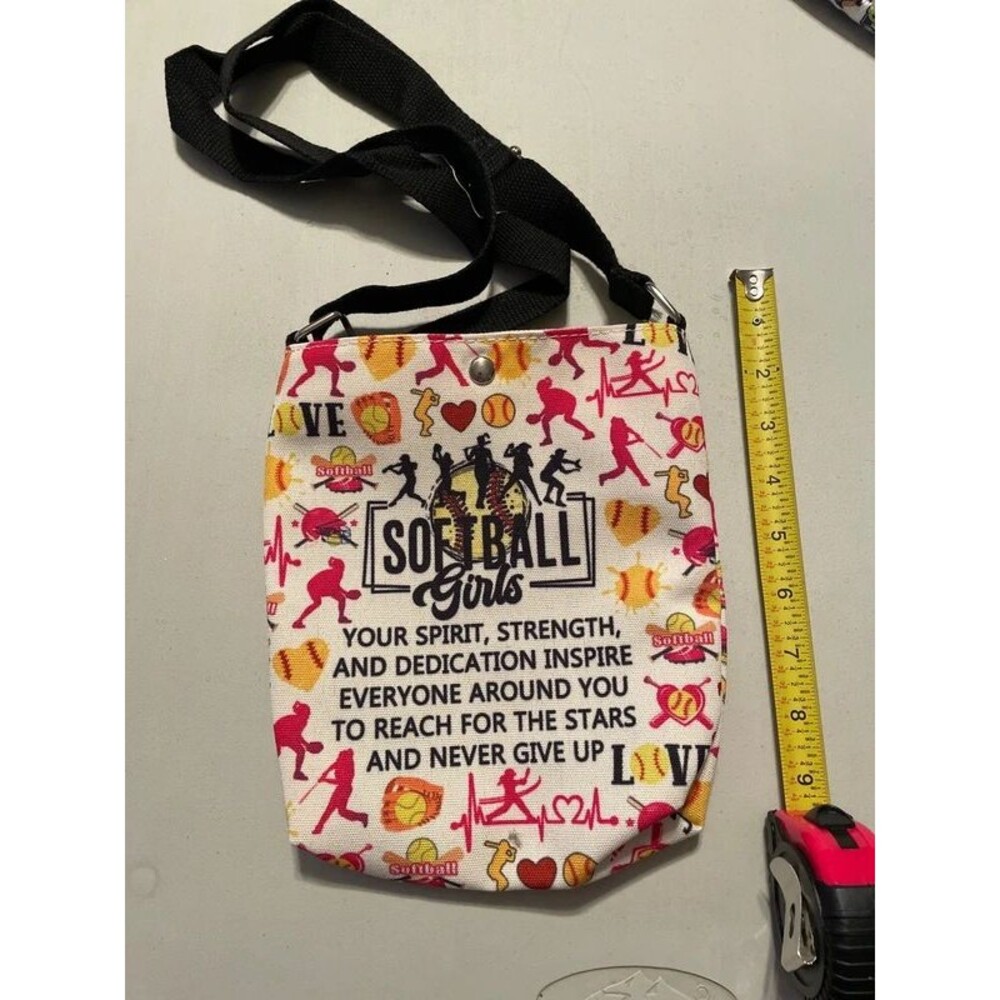 Softball Girls crossbody bag Purse motivational quote